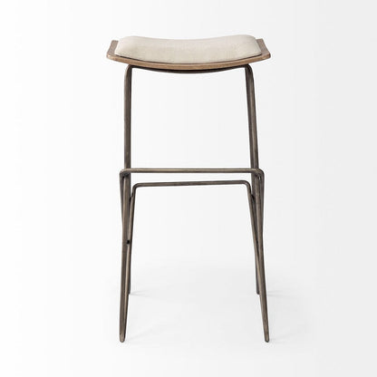 Mercana - Katniss 30" Total Height Cream Fabric Seat Gold Metal Frame Bar Stool - 68466 view 4