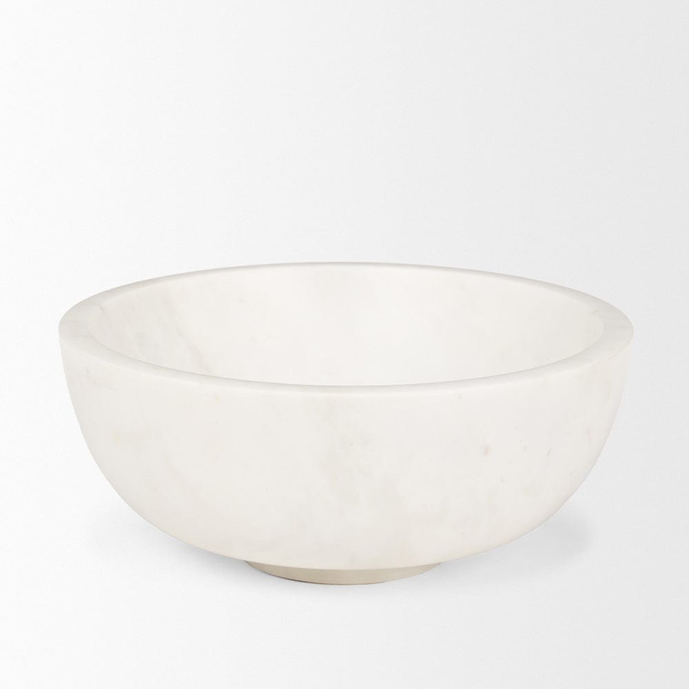 Mercana - Katora Large Premium Solid White Marble Bowl - 70940 view 2