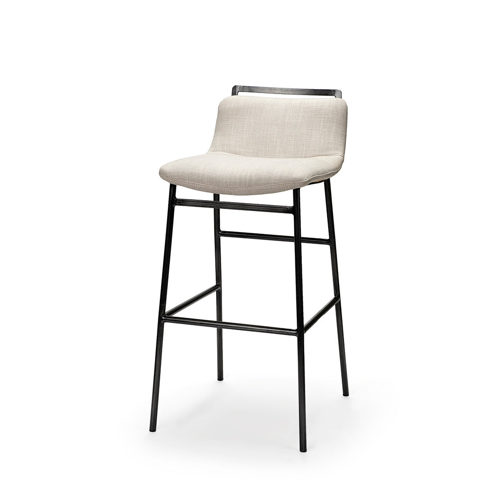 Mercana - Kavalan 33.5" Total Height Beige Upholstered Seat Gray Metal Frame Counter Stool - 68087 view 1