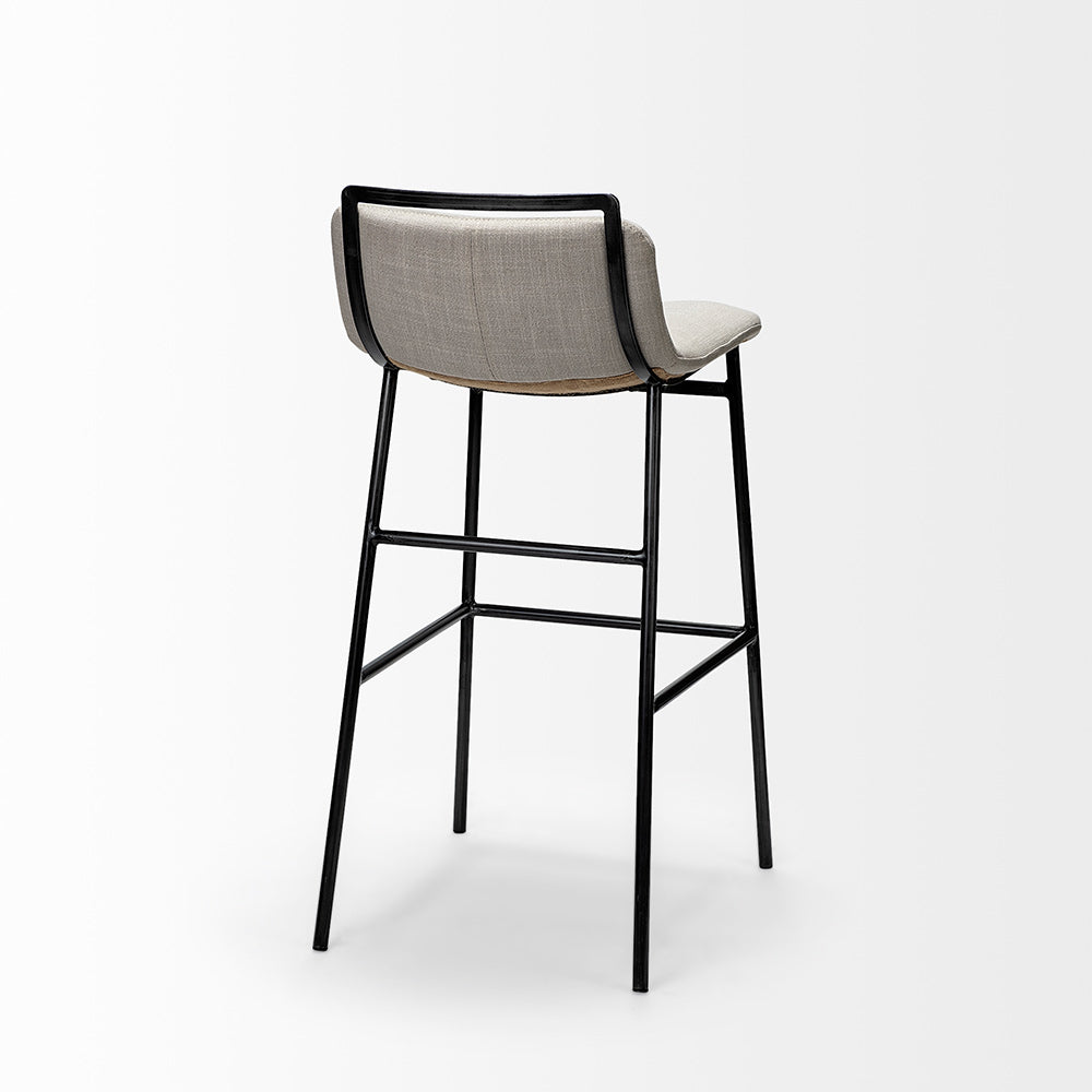 Mercana - Kavalan 33.5" Total Height Beige Upholstered Seat Gray Metal Frame Counter Stool - 68087 view 2