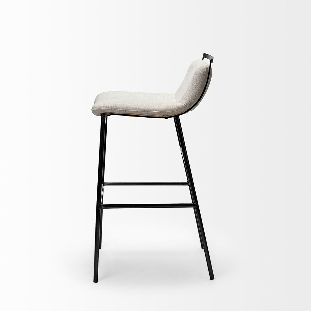 Mercana - Kavalan 33.5" Total Height Beige Upholstered Seat Gray Metal Frame Counter Stool - 68087 view 4