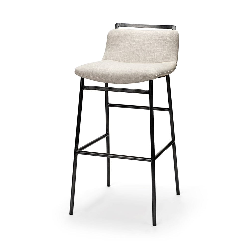 Mercana - Kavalan 37.5" Total Height Beige Upholstered Seat Gray Metal Frame Bar Stool - 68088 view 1