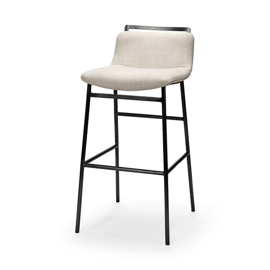 Mercana - Kavalan 37.5" Total Height Beige Upholstered Seat Gray Metal Frame Bar Stool - 68088 view 1
