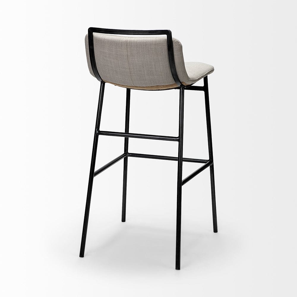 Mercana - Kavalan 37.5" Total Height Beige Upholstered Seat Gray Metal Frame Bar Stool - 68088 view 2