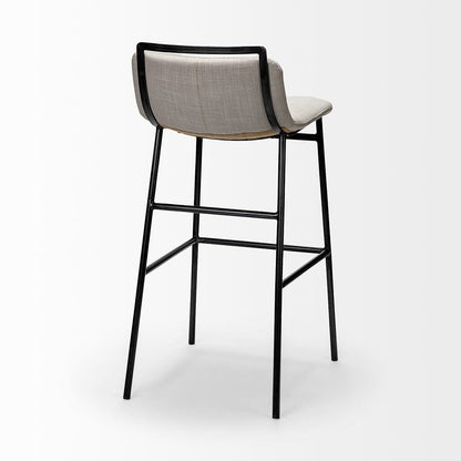 Mercana - Kavalan 37.5" Total Height Beige Upholstered Seat Gray Metal Frame Bar Stool - 68088 view 2