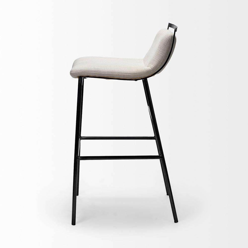 Mercana - Kavalan 37.5" Total Height Beige Upholstered Seat Gray Metal Frame Bar Stool - 68088 view 4