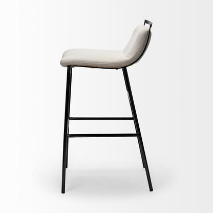 Mercana - Kavalan 37.5" Total Height Beige Upholstered Seat Gray Metal Frame Bar Stool - 68088 view 4