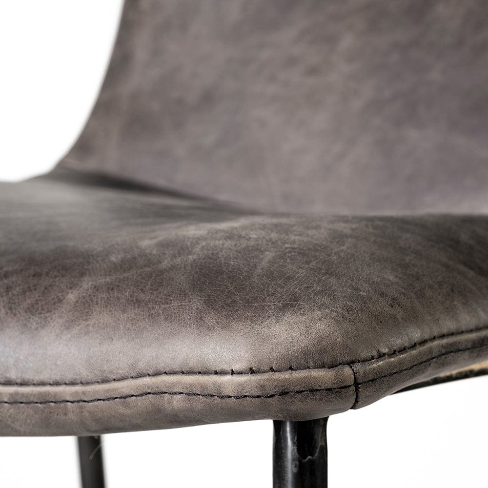Mercana - Kavalan 37.5" Total Height Ebony Leather Seat Black Metal Frame Bar Stool - 68766 view 7