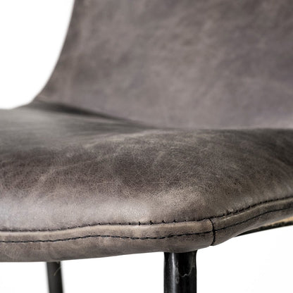 Mercana - Kavalan 37.5" Total Height Ebony Leather Seat Black Metal Frame Bar Stool - 68766 view 7