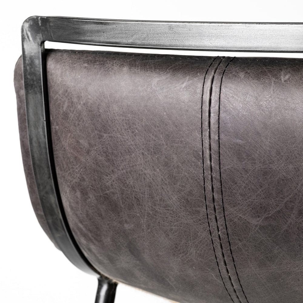Mercana - Kavalan 37.5" Total Height Ebony Leather Seat Black Metal Frame Bar Stool - 68766 view 8