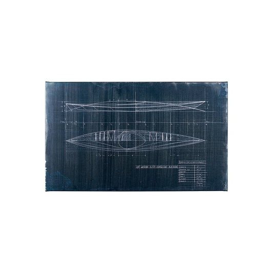 Mercana - Kayak Blueprint 40 x 24 by Fiona H a Hand Embellished Textured Canvas - 101904-S view 1