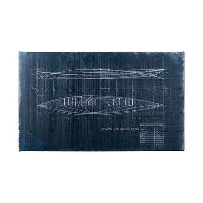 Mercana - Kayak Blueprint 50 x 30 by Fiona H a Hand Embellished Textured Canvas - 101904-L view 1