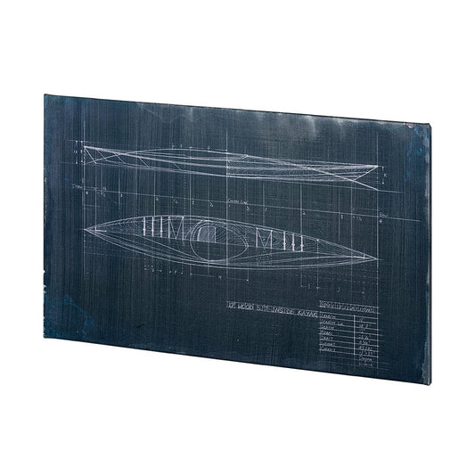 Mercana - Kayak Blueprint 50 x 30 by Fiona H a Hand Embellished Textured Canvas - 101904-L view 2
