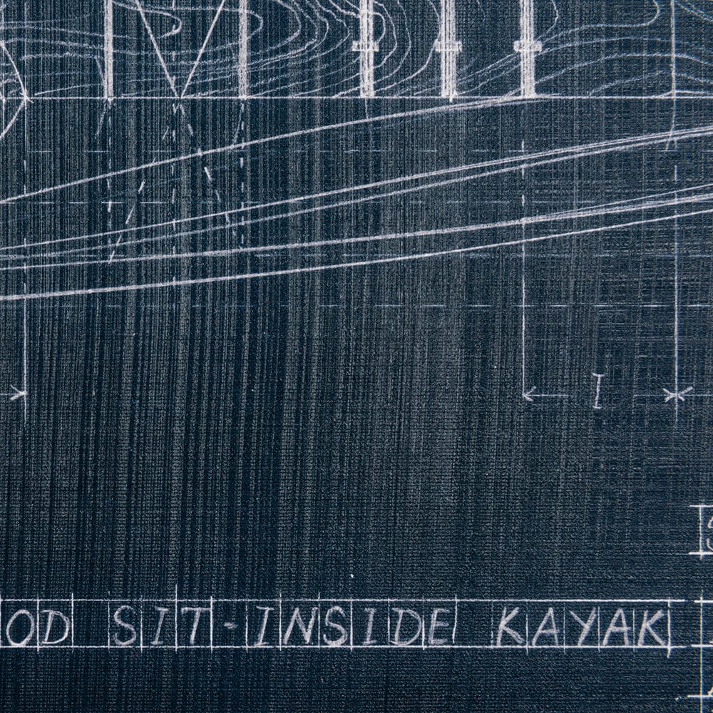 Mercana - Kayak Blueprint 50 x 30 by Fiona H a Hand Embellished Textured Canvas - 101904-L view 3