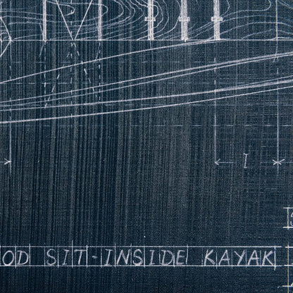 Mercana - Kayak Blueprint 50 x 30 by Fiona H a Hand Embellished Textured Canvas - 101904-L view 3