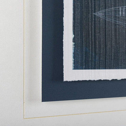 Mercana - Kayak Blueprint by Dayna a Hand Embellished Textured Framed Art Print Matted under Glass - 13724 view 6
