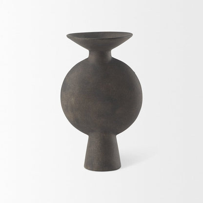 Mercana - Kaz 6.7L x 5.5W x 11.2H Earthy Brown Ceramic Vase - 69810 view 2