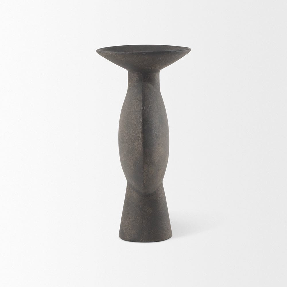 Mercana - Kaz 6.7L x 5.5W x 11.2H Earthy Brown Ceramic Vase - 69810 view 3