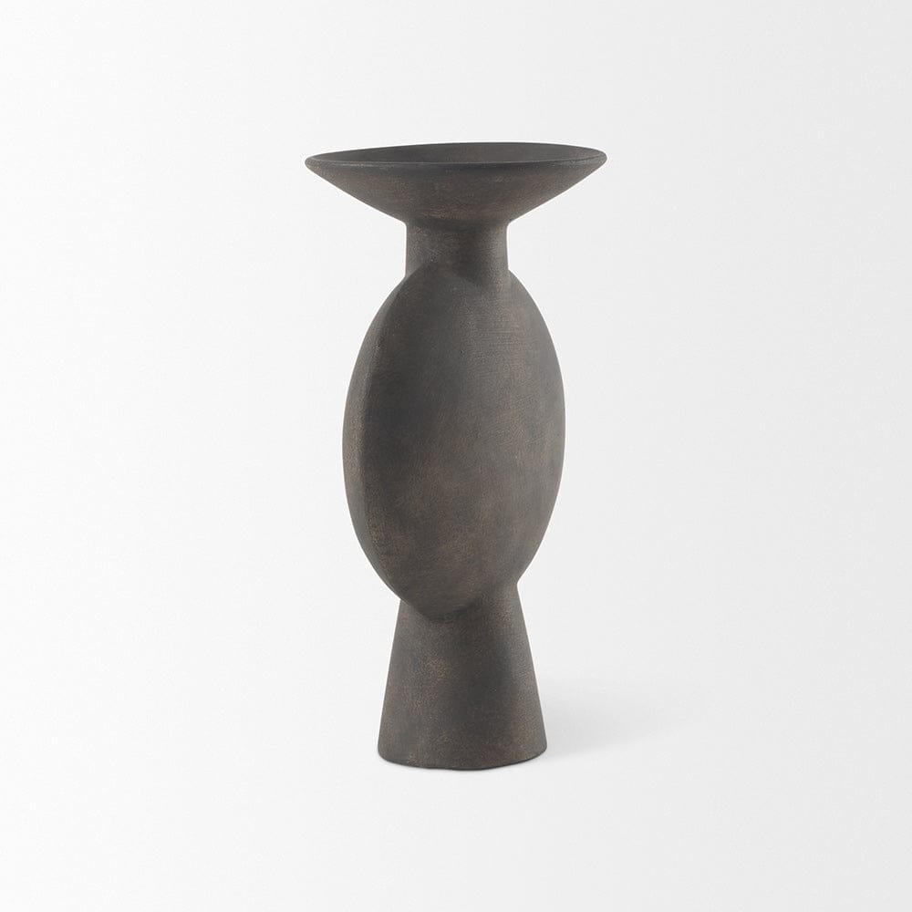 Mercana - Kaz 6.7L x 5.5W x 11.2H Earthy Brown Ceramic Vase - 69810 view 4