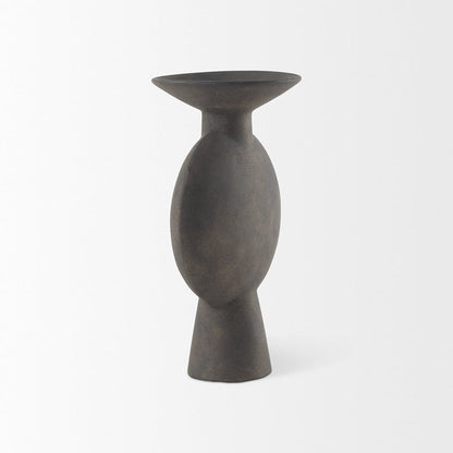 Mercana - Kaz 6.7L x 5.5W x 11.2H Earthy Brown Ceramic Vase - 69810 view 4