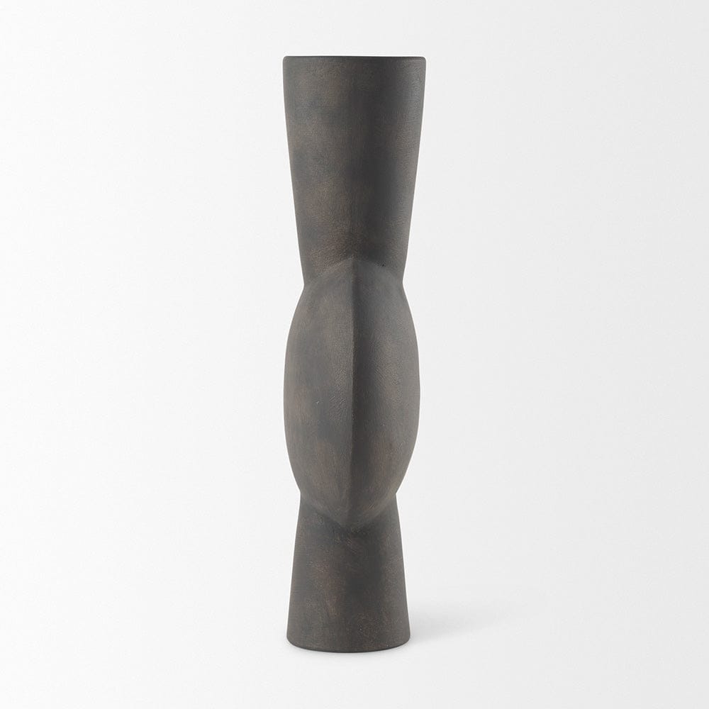 Mercana - Kaz 8.3L x 3.9W x 16.7H Earthy Brown Ceramic Vase - 69812 view 2