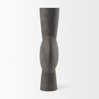 Mercana - Kaz 8.3L x 3.9W x 16.7H Earthy Brown Ceramic Vase - 69812 view 2