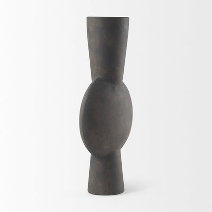 Mercana - Kaz 8.3L x 3.9W x 16.7H Earthy Brown Ceramic Vase - 69812 view 3