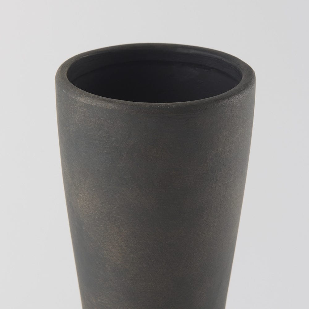 Mercana - Kaz 8.3L x 3.9W x 16.7H Earthy Brown Ceramic Vase - 69812 view 4