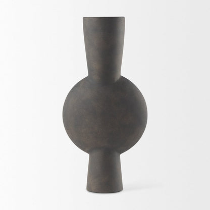 Mercana - Kaz 8.3L x 3.9W x 16.7H Earthy Brown Ceramic Vase - 69812 view 11