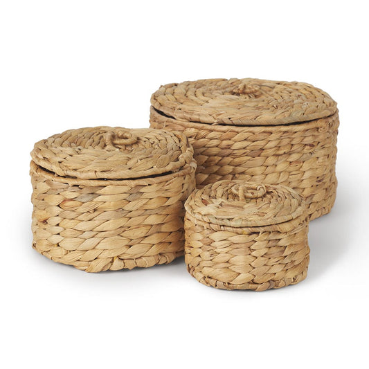 Mercana - Kea Nesting Water Hyacinth Boxes with Lids (Set of 3) - 70229 view 1