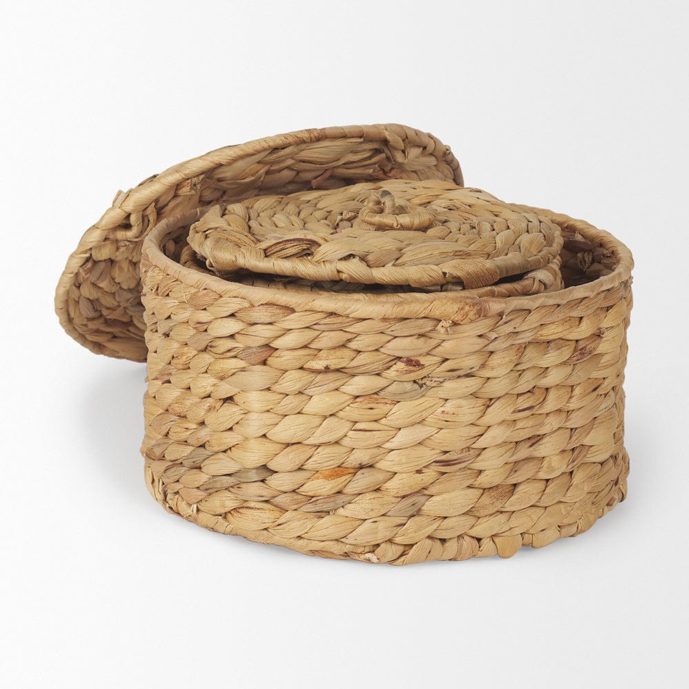 Mercana - Kea Nesting Water Hyacinth Boxes with Lids (Set of 3) - 70229 view 4