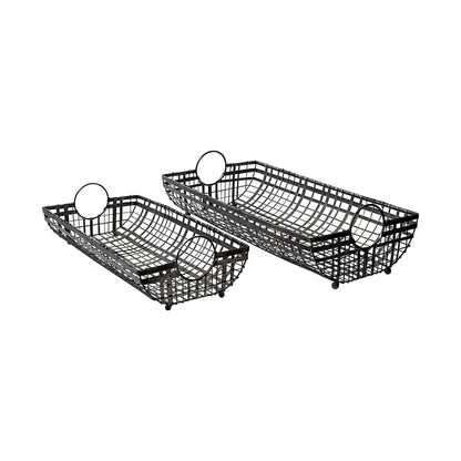 Mercana - Kenneth 24L x 12W Gray Metal Baskets (Set of 2) - 68786_CLOSEOUT view 1