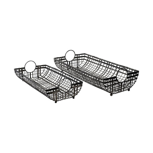Mercana - Kenneth 24L x 12W Gray Metal Baskets (Set of 2) - 68786_CLOSEOUT view 1