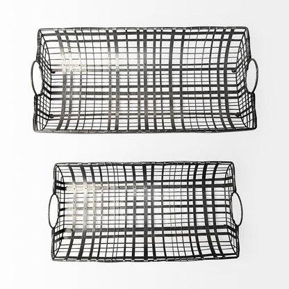 Mercana - Kenneth 24L x 12W Gray Metal Baskets (Set of 2) - 68786_CLOSEOUT view 3