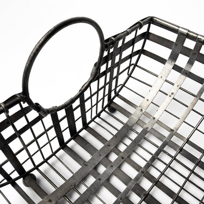 Mercana - Kenneth 24L x 12W Gray Metal Baskets (Set of 2) - 68786_CLOSEOUT view 6