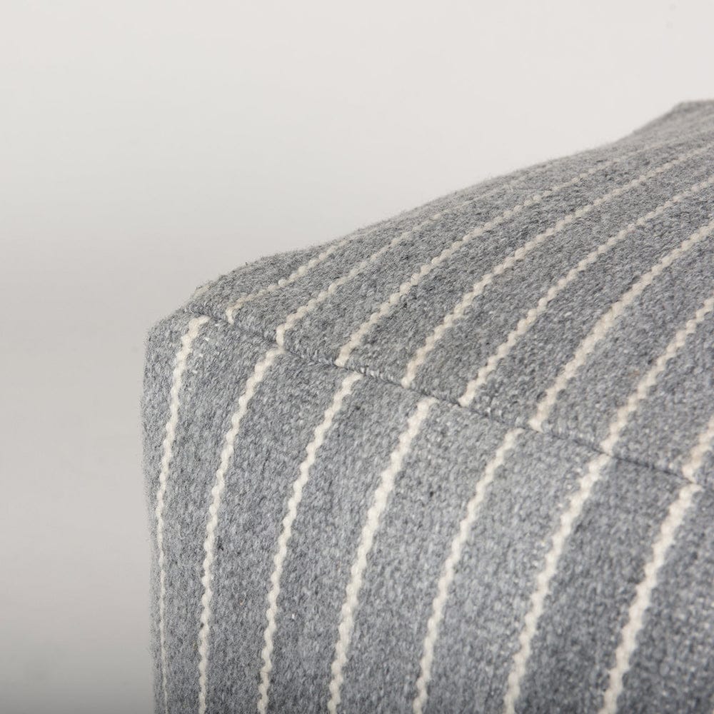 Mercana - Kensie Large Blue Striped Pouf - 70378 view 5