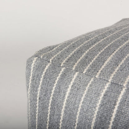 Mercana - Kensie Large Blue Striped Pouf - 70378 view 5