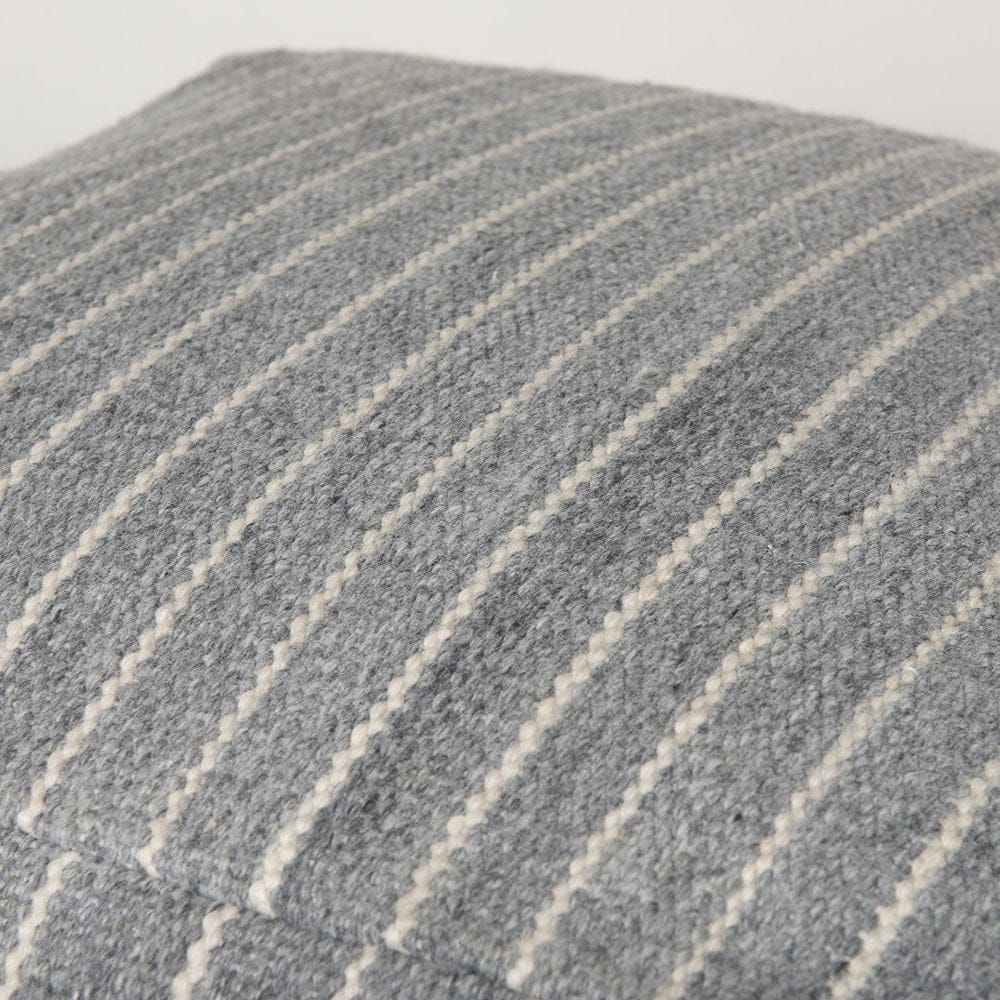 Mercana - Kensie Large Blue Striped Pouf - 70378 view 6