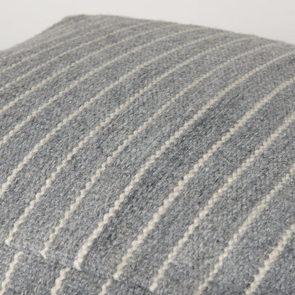 Mercana - Kensie Large Blue Striped Pouf - 70378 view 6