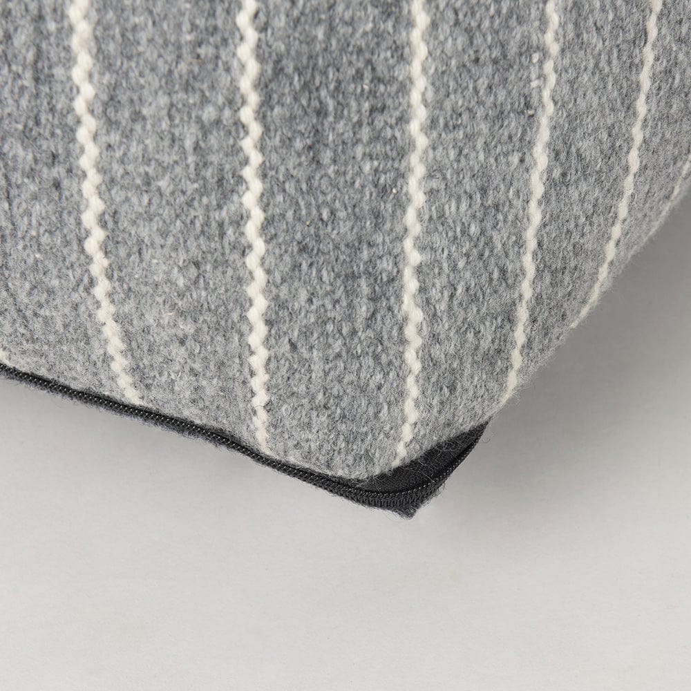 Mercana - Kensie Large Blue Striped Pouf - 70378 view 7