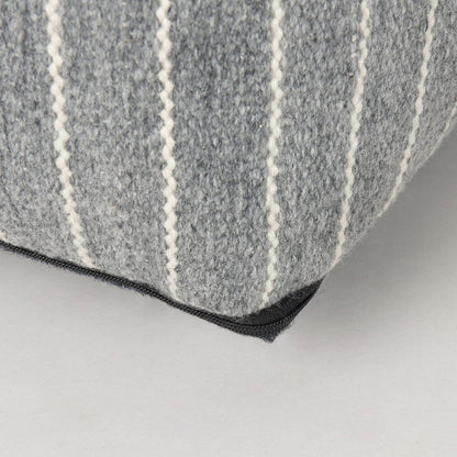 Mercana - Kensie Large Blue Striped Pouf - 70378 view 7