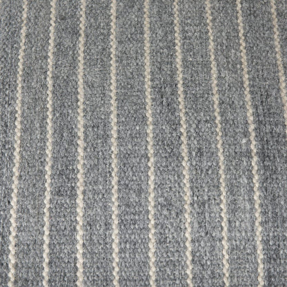 Mercana - Kensie Large Blue Striped Pouf - 70378 view 8