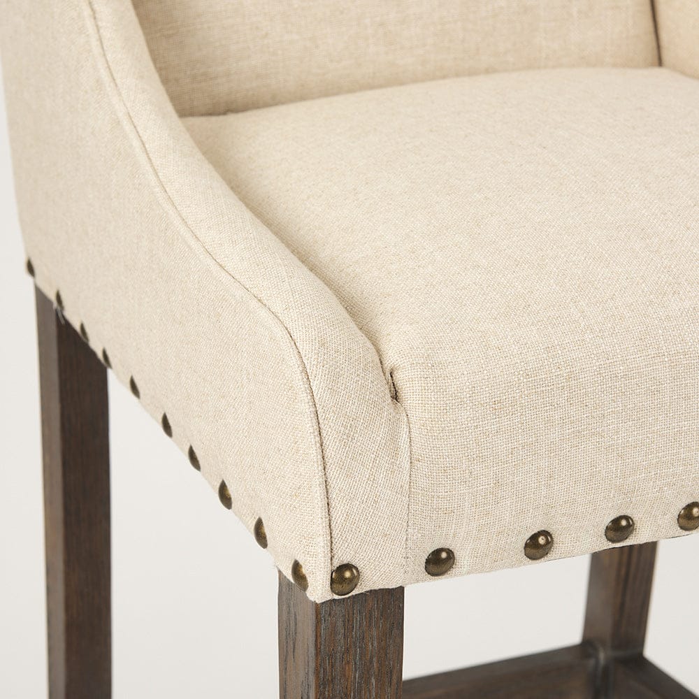 Mercana - Kensington Cream Fabric Seat Brown Wood Frame Counter Stool - 70244_CLOSEOUT view 9