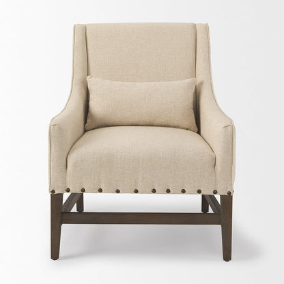 Mercana - Kensington Cream Linen Fabric and Wood Accent Chair - 70243_CLOSEOUT view 2