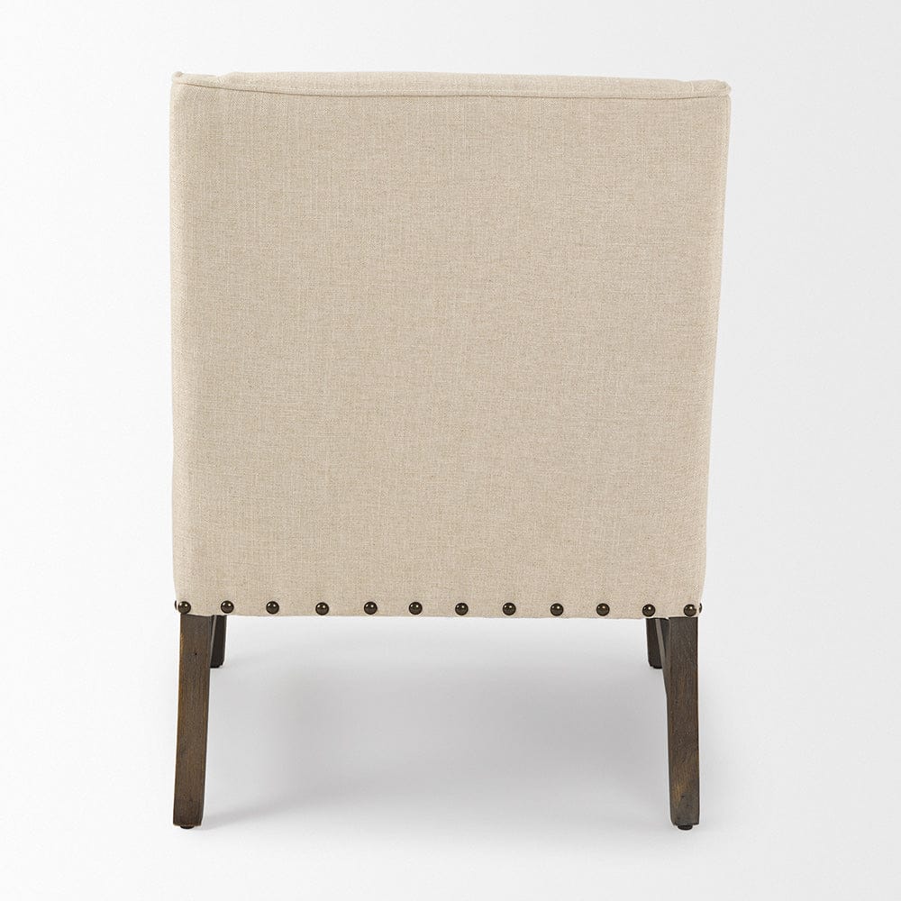 Mercana - Kensington Cream Linen Fabric and Wood Accent Chair - 70243_CLOSEOUT view 4