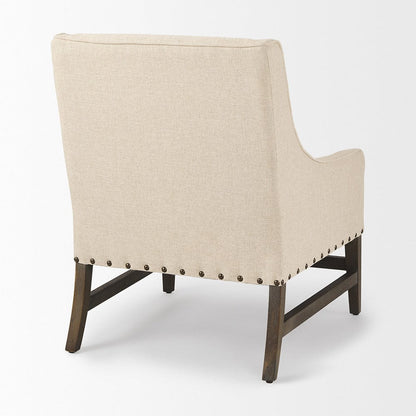 Mercana - Kensington Cream Linen Fabric and Wood Accent Chair - 70243_CLOSEOUT view 5