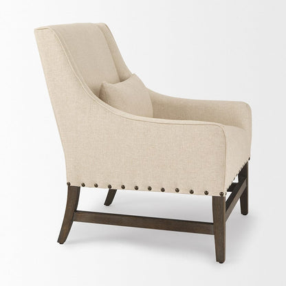 Mercana - Kensington Cream Linen Fabric and Wood Accent Chair - 70243_CLOSEOUT view 6