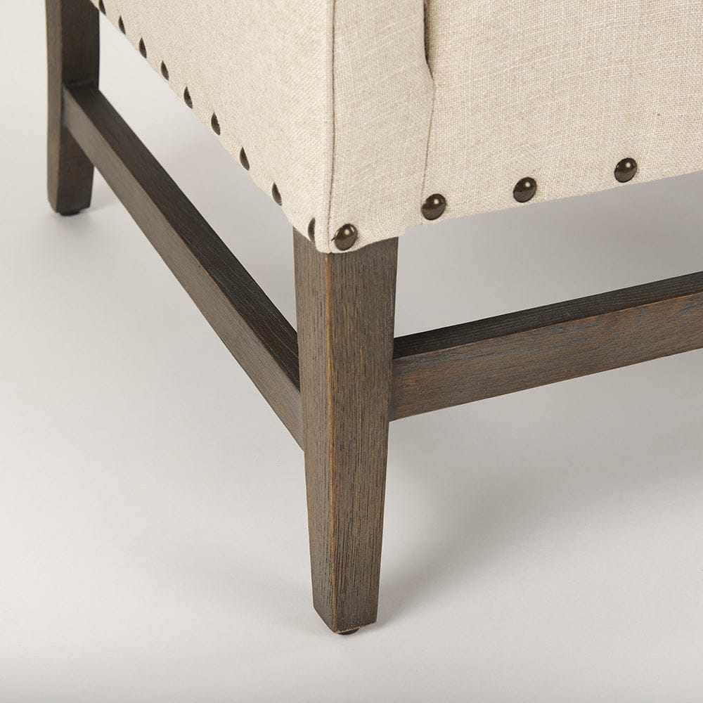 Mercana - Kensington Cream Linen Fabric and Wood Accent Chair - 70243_CLOSEOUT view 10