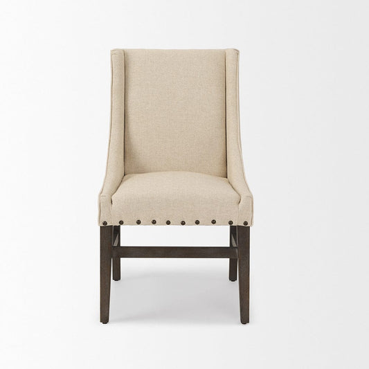 Mercana - Kensington I Cream Fabric and Solid Wood Dining Chair - 70242_CLOSEOUT view 2