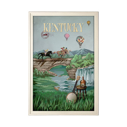 Mercana - Kentucky Go USA XL by Mercana Studio a Hand Embellished Decograph Framed Art Print under Glass - 15000 view 1